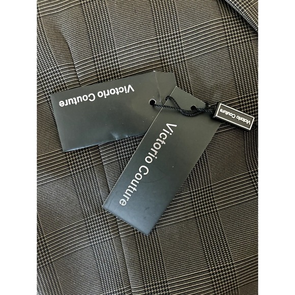 Victorio Couture Gray Glen Check Sport Coat Blazer Jacket Big & Tall Size 44L - Picture 5 of 9